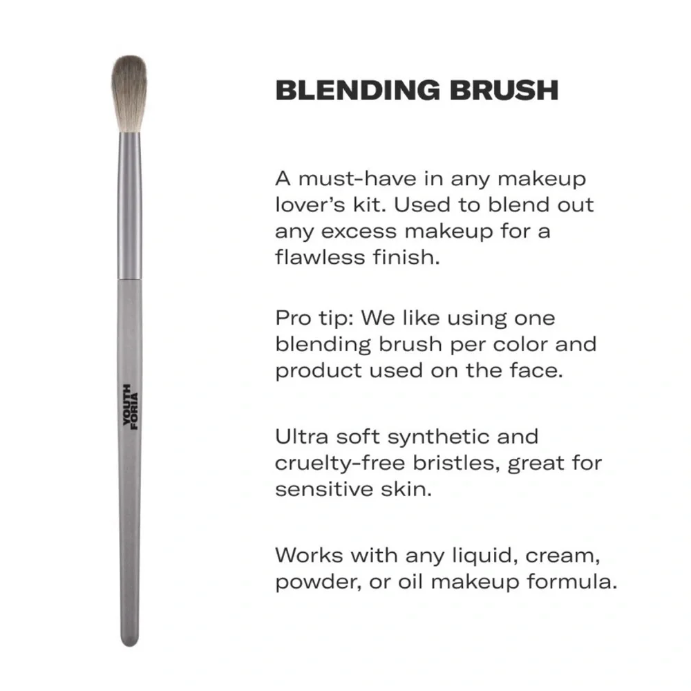 Youthforia blending brush new in bag ultra soft bristles cruelty free beauty NIB